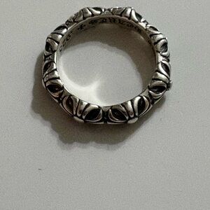 Chrome heart floral ring